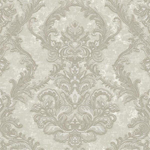 Adawall Seyyah 1303-2 Gri Damask Desen Duvar Kağıdı