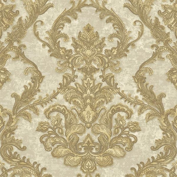 Adawall Seyyah 1303-3 Gold Damask Desen Duvar Kağıdı