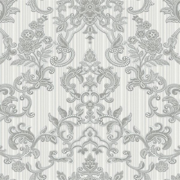 Adawall Seyyah 1305-2 Gri Çiçek Desen Duvar Kağıdı