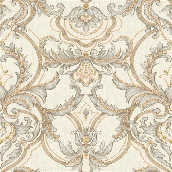 Adawall Seyyah 1308-2 Klasik Damask Krem Duvar Kağıdı