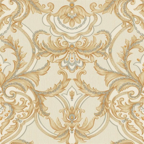 Adawall Seyyah 1308-3 Klasik Damask Sarı Duvar Kağıdı