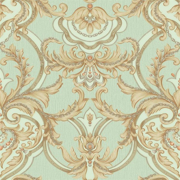 Adawall Seyyah 1308-4 Klasik Damask Turkuaz Duvar Kağıdı