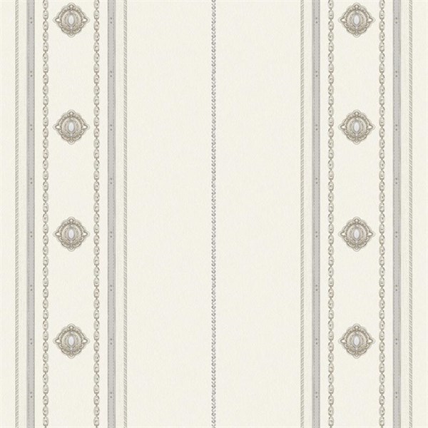 Adawall Seyyah 1309-1 Klasik Çizgili Beyaz Duvar Kağıdı