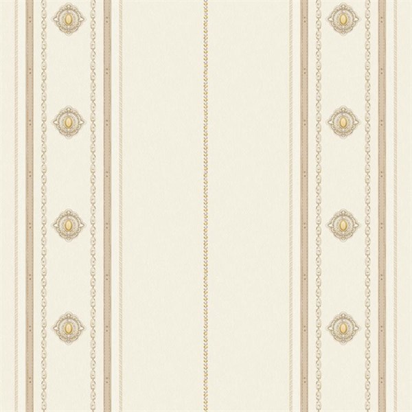 Adawall Seyyah 1309-2 Klasik Çizgili Krem Duvar Kağıdı