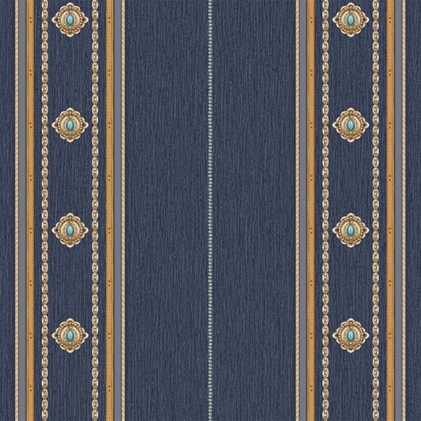 Adawall Seyyah 1309-5 Klasik Çizgili Lacivert Duvar Kağıdı