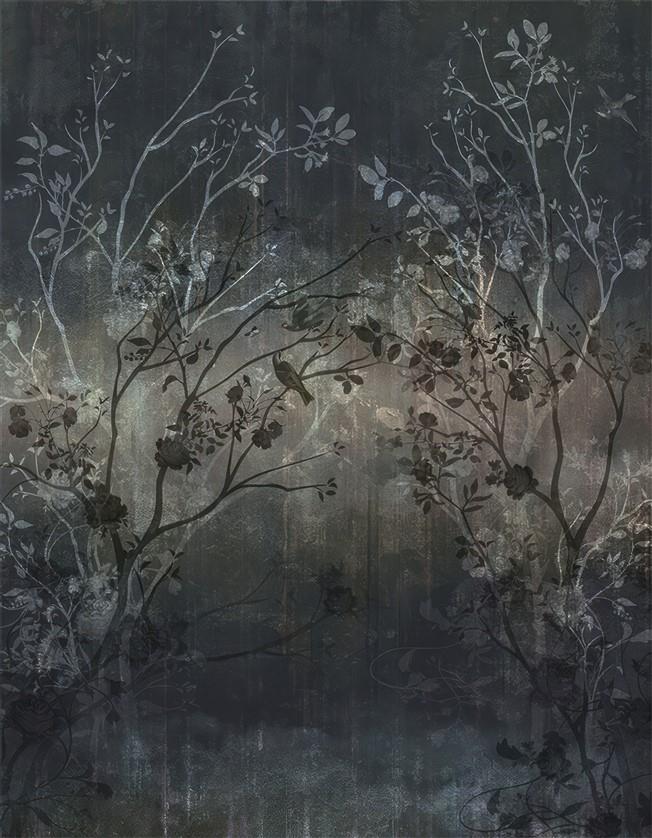 Çiçekli Kuşlu Duvar Kağıdı-34