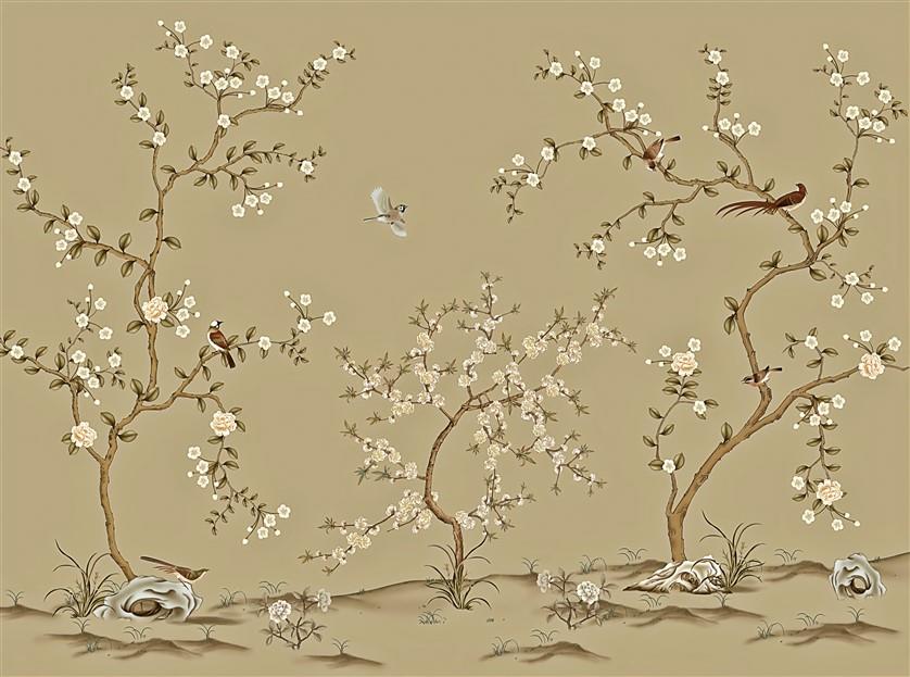 Çiçekli Kuşlu Duvar Kağıdı-35