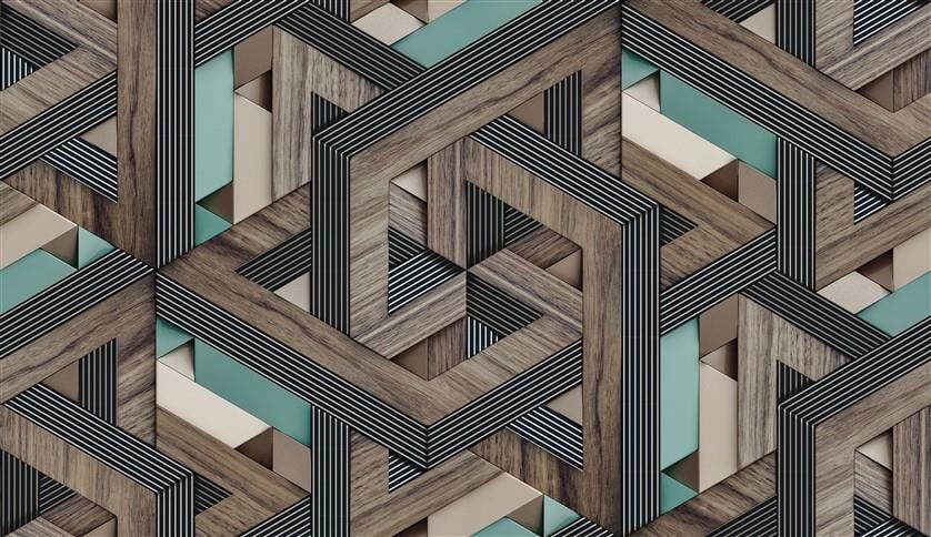 Geometrik Desenli Duvar Kağıdı-25