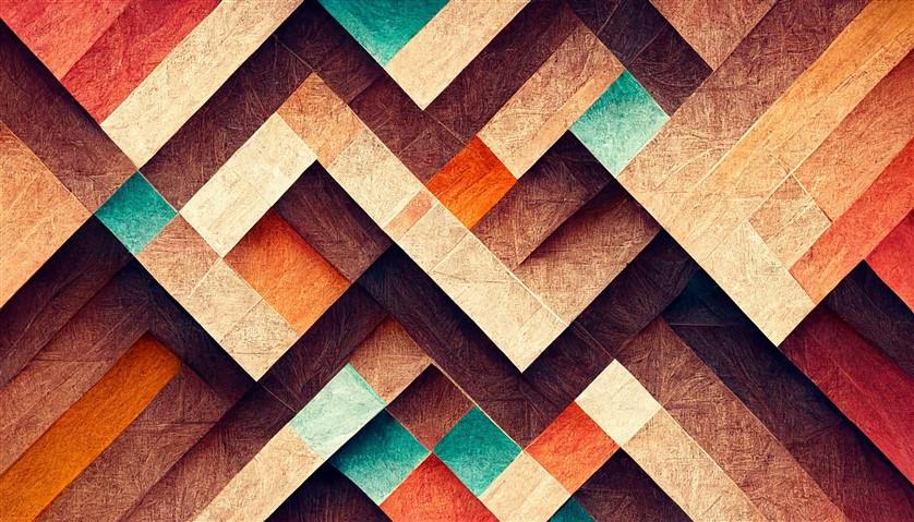 Geometrik Desenli Duvar Kağıdı-64