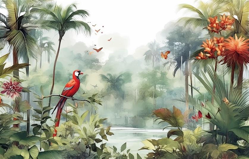 Tropikal Desenli Duvar Kağıdı-90