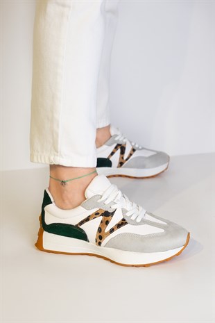 Lisa Kadın Spor Ayakkabı Beyaz - Yeşil