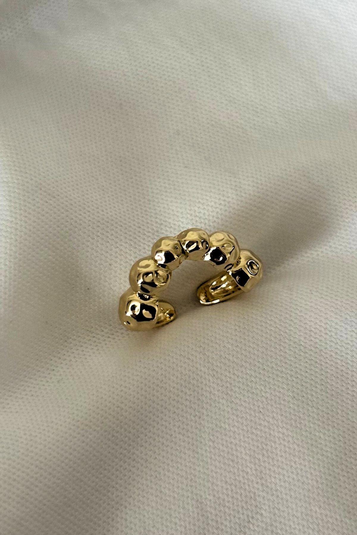 Altın Kaplama Ayarlanabilir Bombili Topçuklu Yüzük