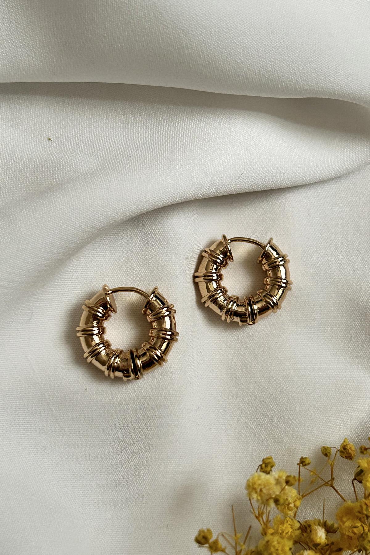 Gold Plated Curved Hoop Earrings
