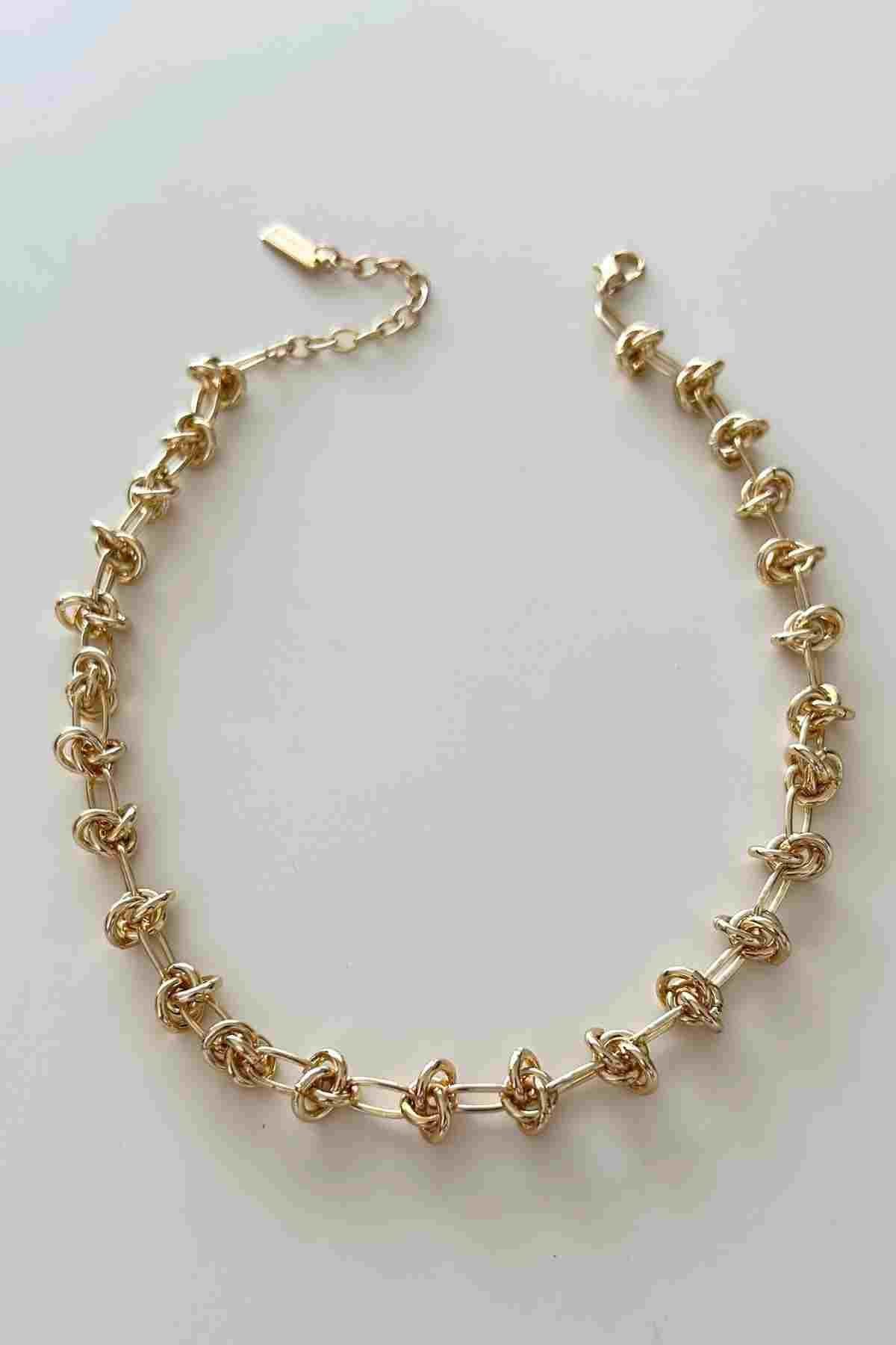 Altın Kaplama Düğüm Zincir Kolye