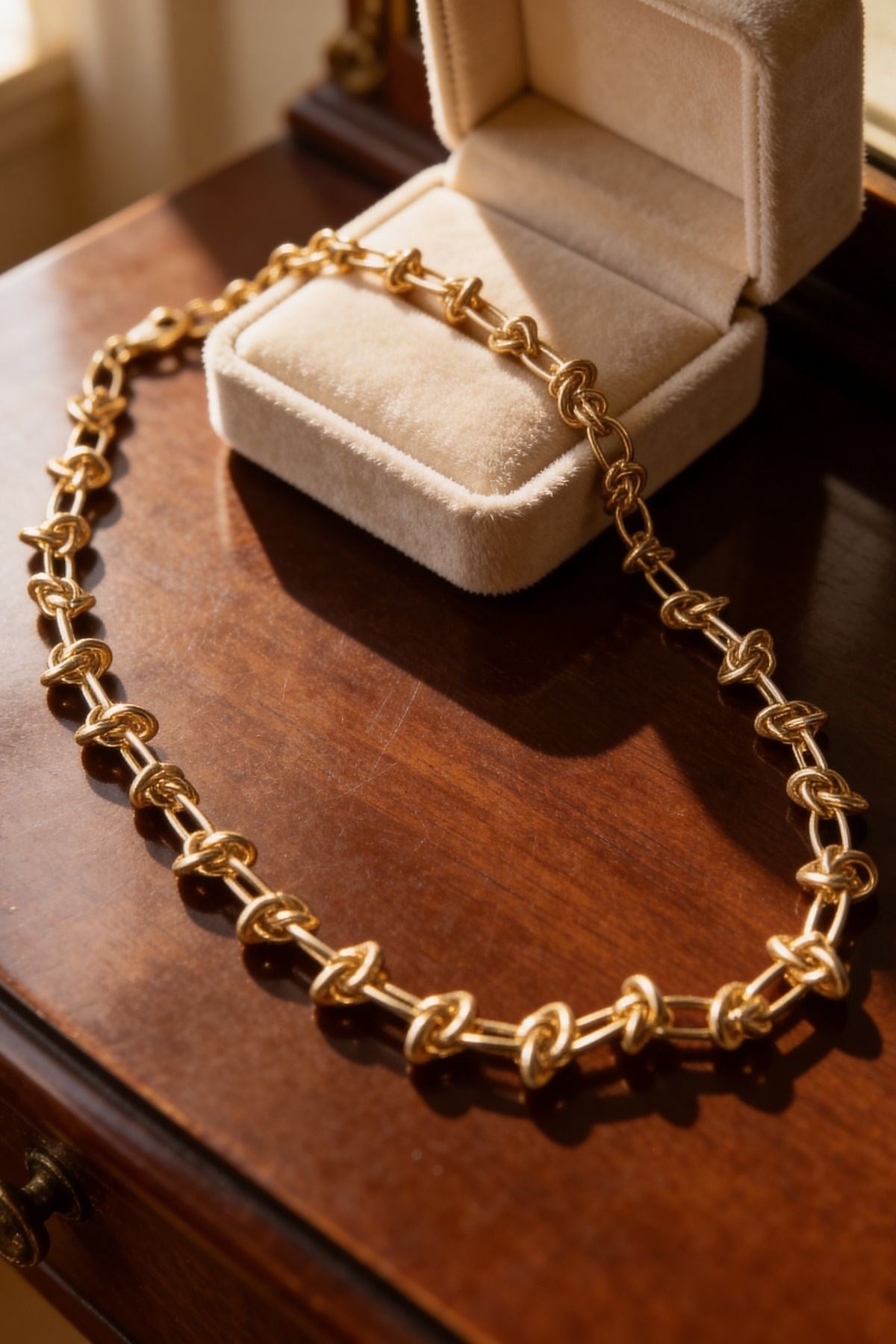 Gold Plated Knot Chain Necklace