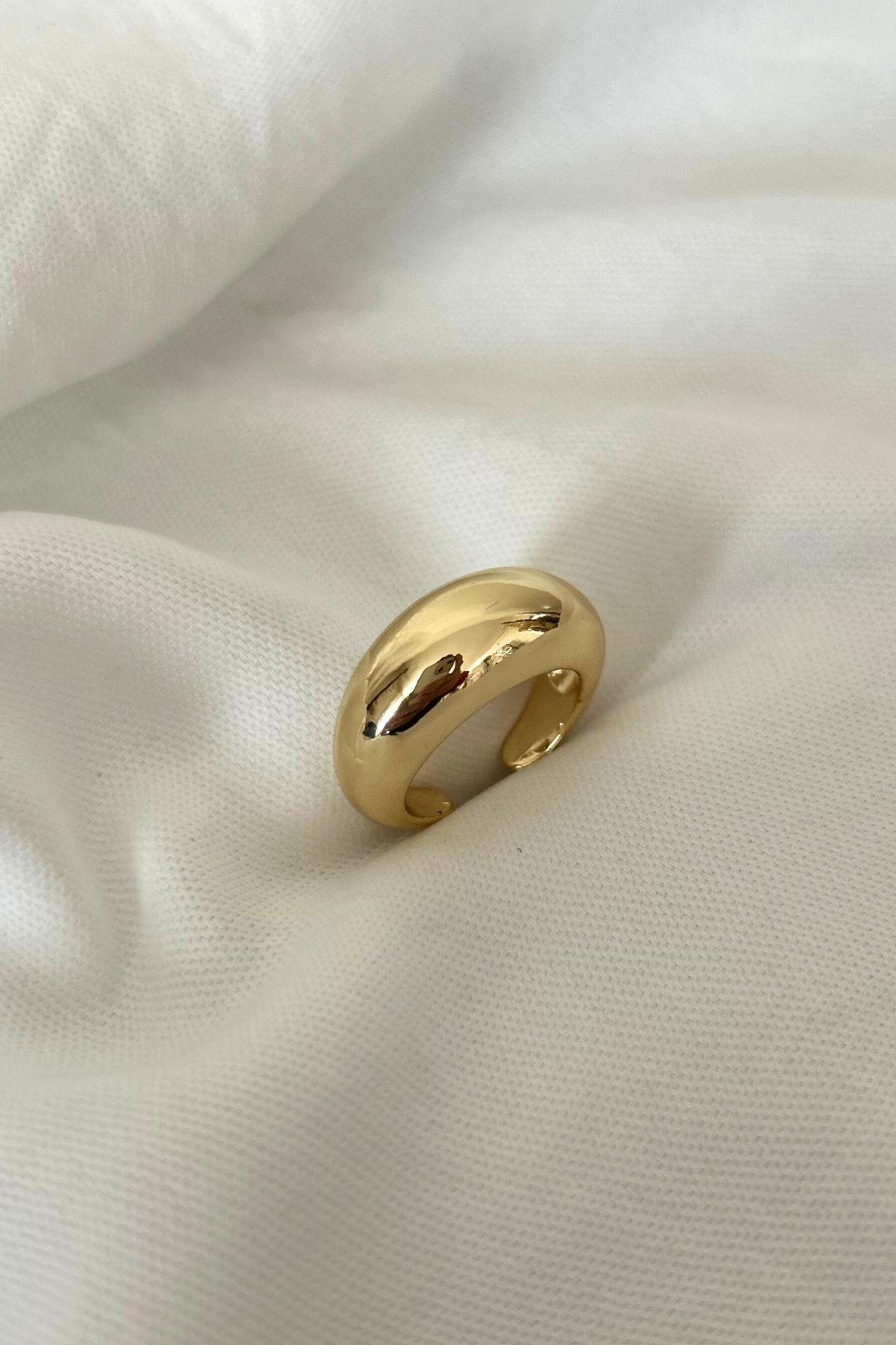 Altın Kaplama Kalın Bombeli Yüzük