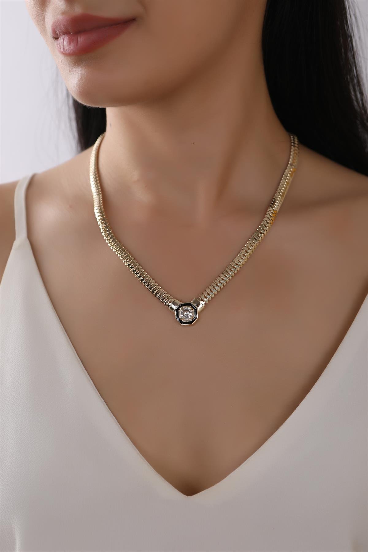 Gold Plated Solitaire Necklace