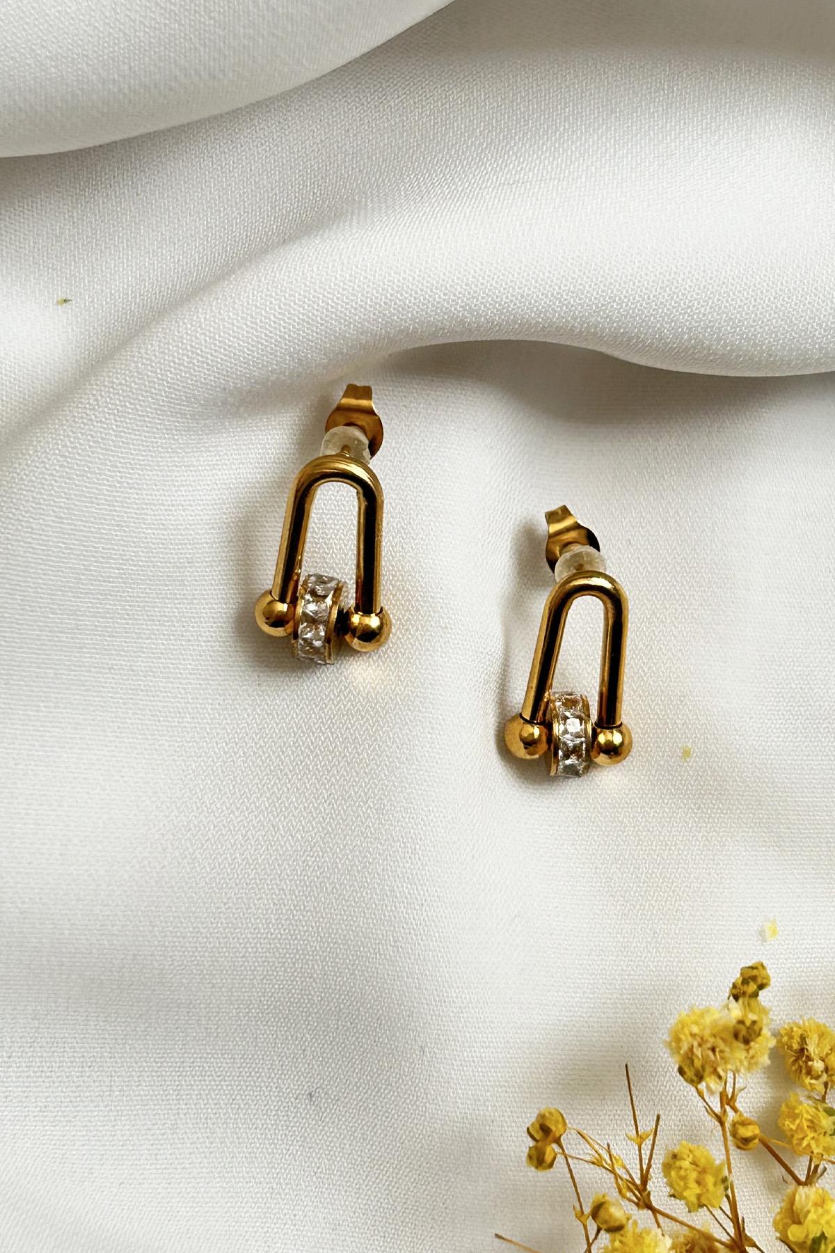 Altın Kaplama Tiffany Model Küpe