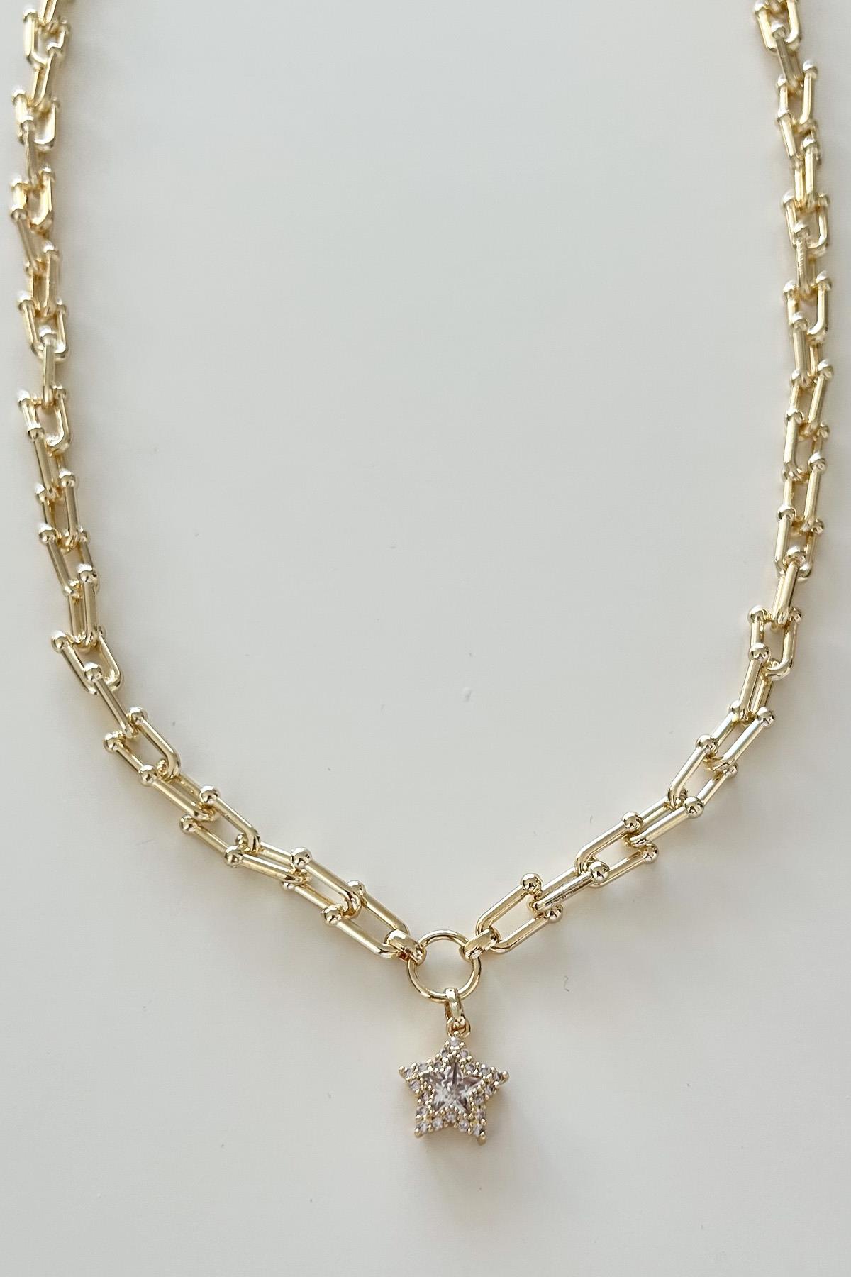 Altın Kaplama Vip Yıldız Uçlu Tiffany Kolye