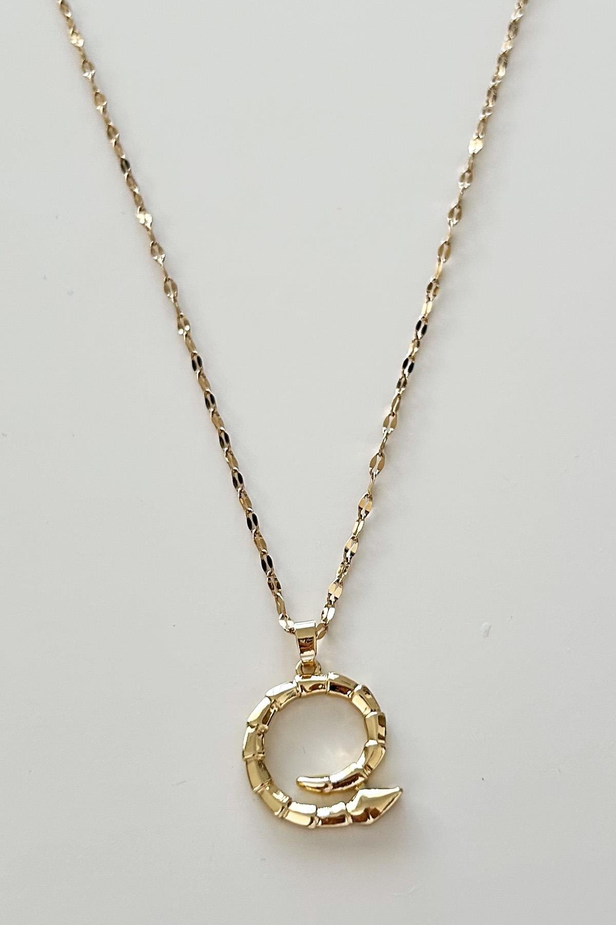 Çelik Yılan Figürlü Döngü Kolye