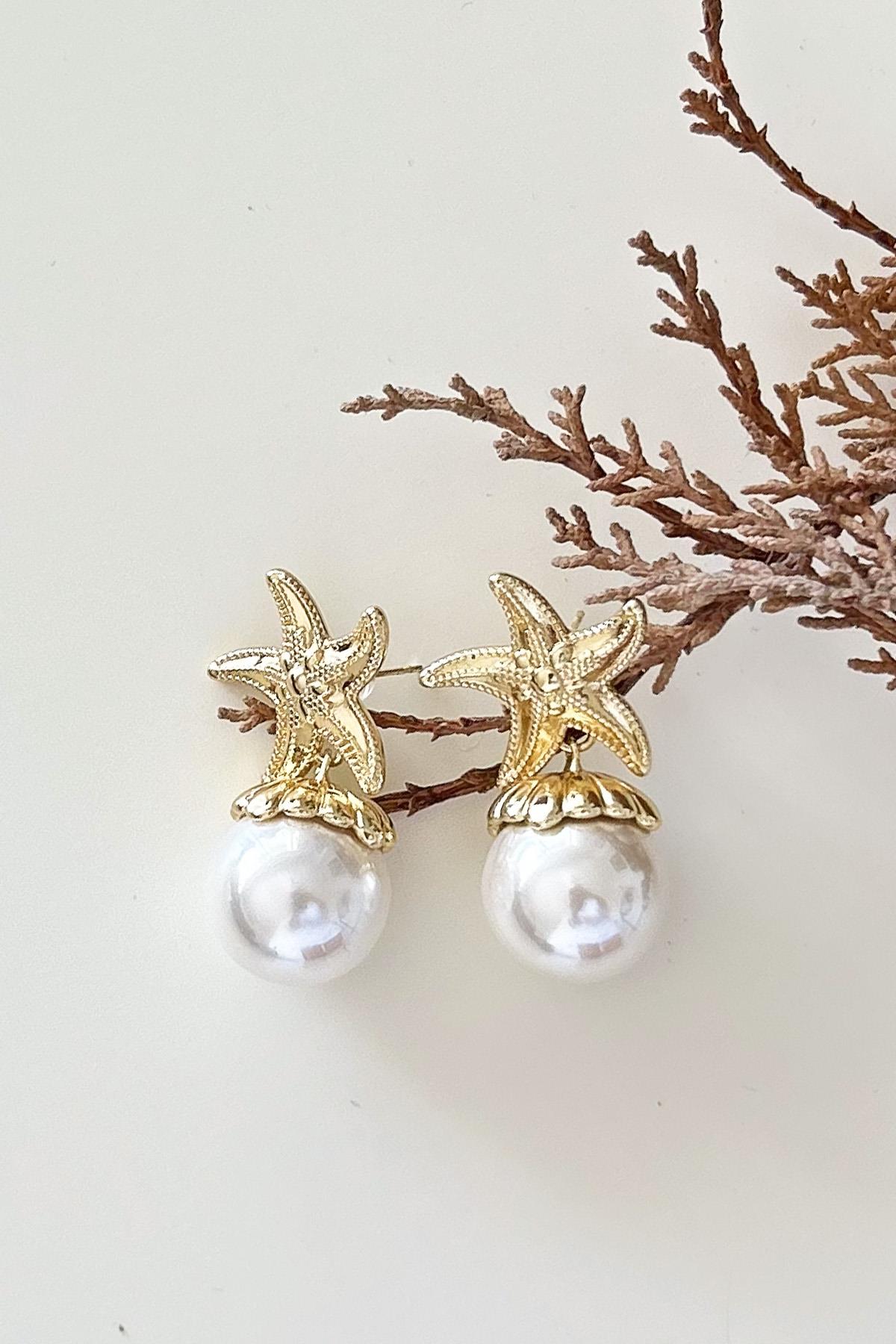 Deniz Yıldızı İnci Küpe