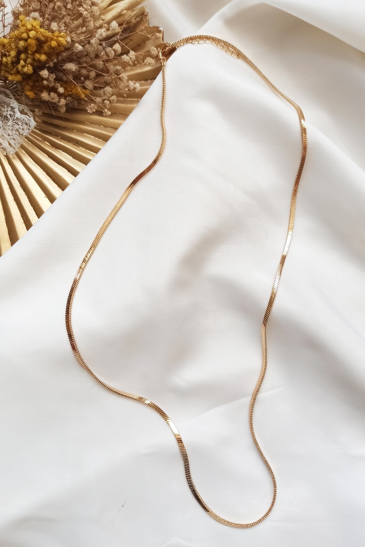 Gold Yılan Tırtıklı Kolye  