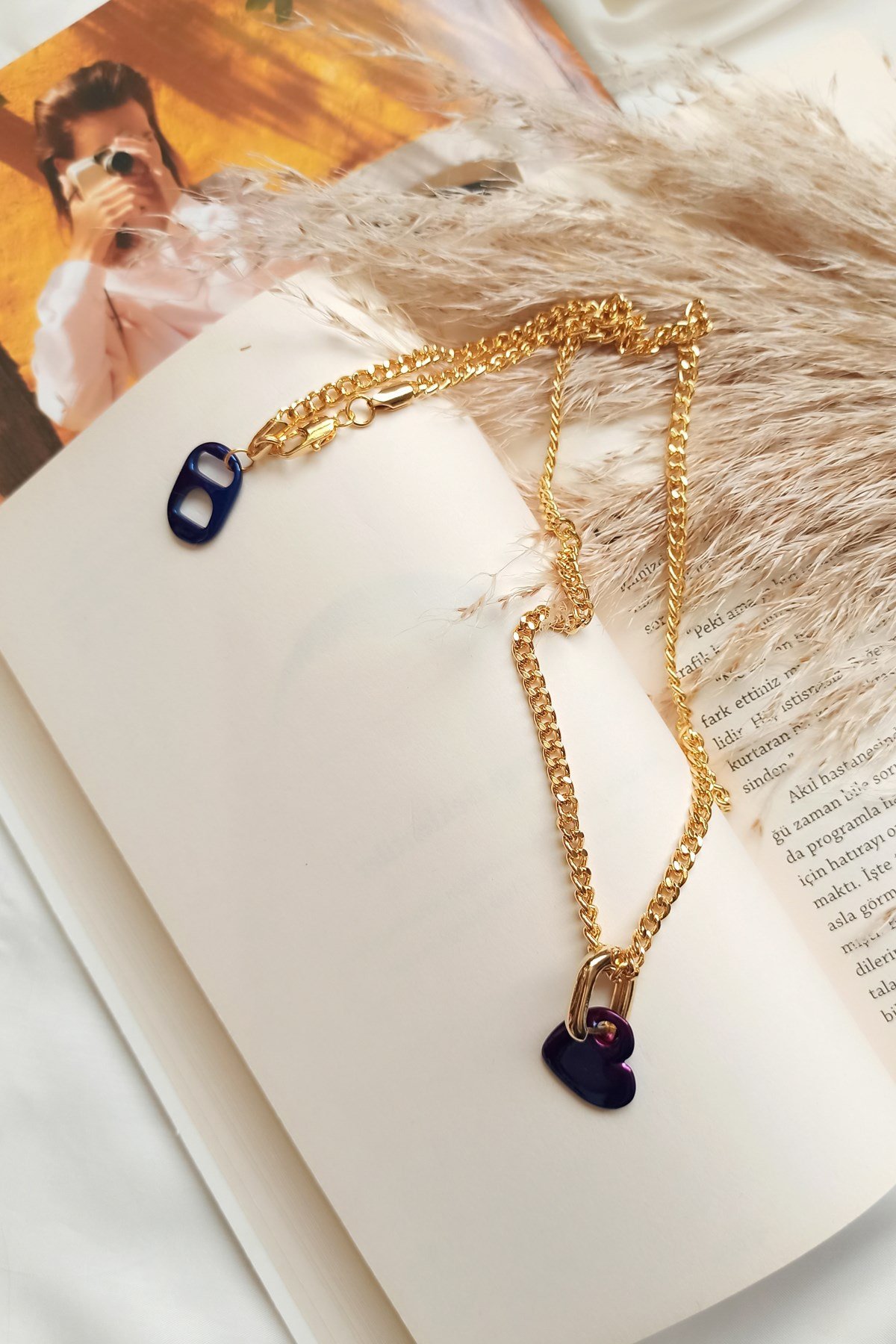 Hematit Kalp Zincir Kolye