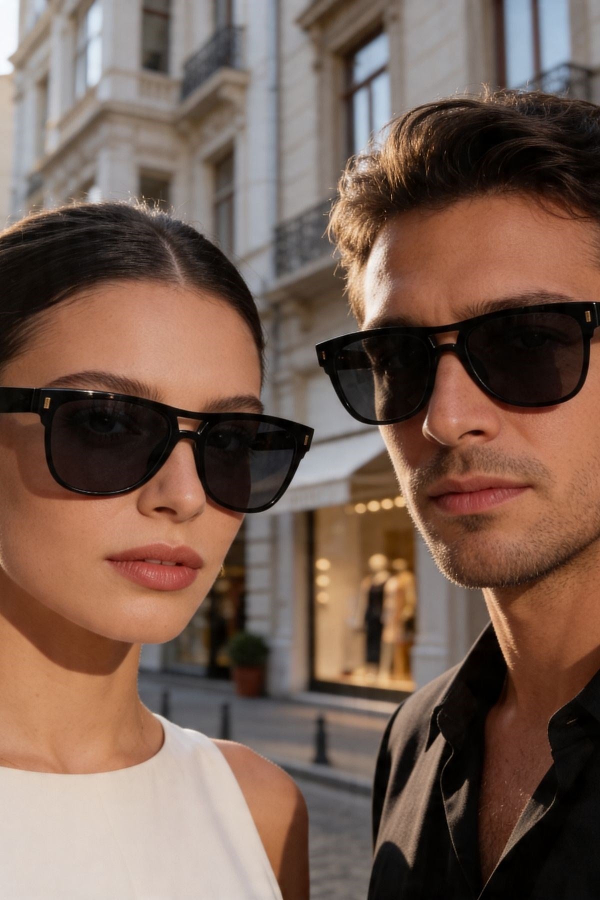 Mossomia Klasik Kare Form Siyah Unisex Güneş Gözlüğü