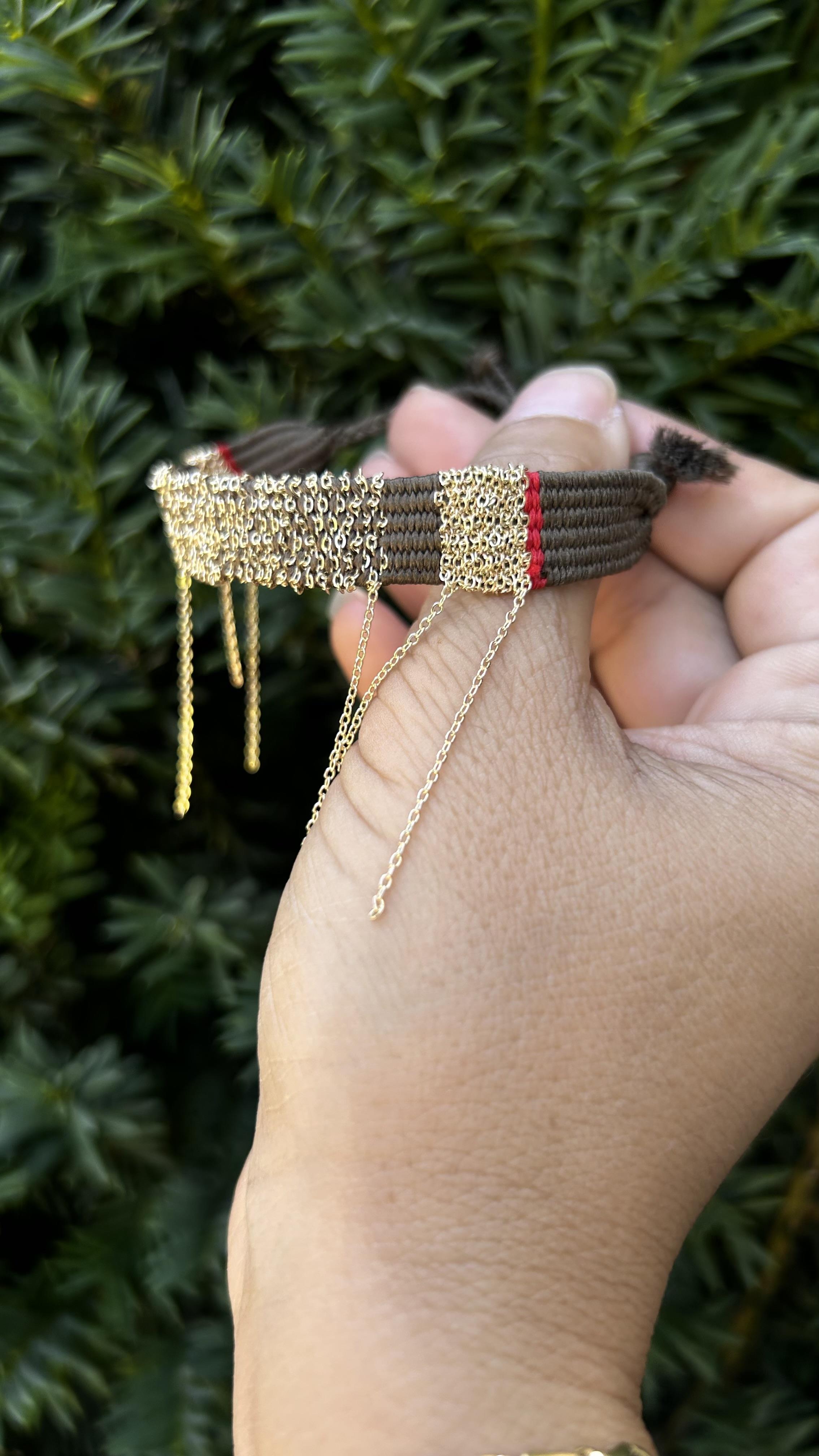 Yeniden Doğuş Handmade Dokuma Kahverengi Zincir Bileklik