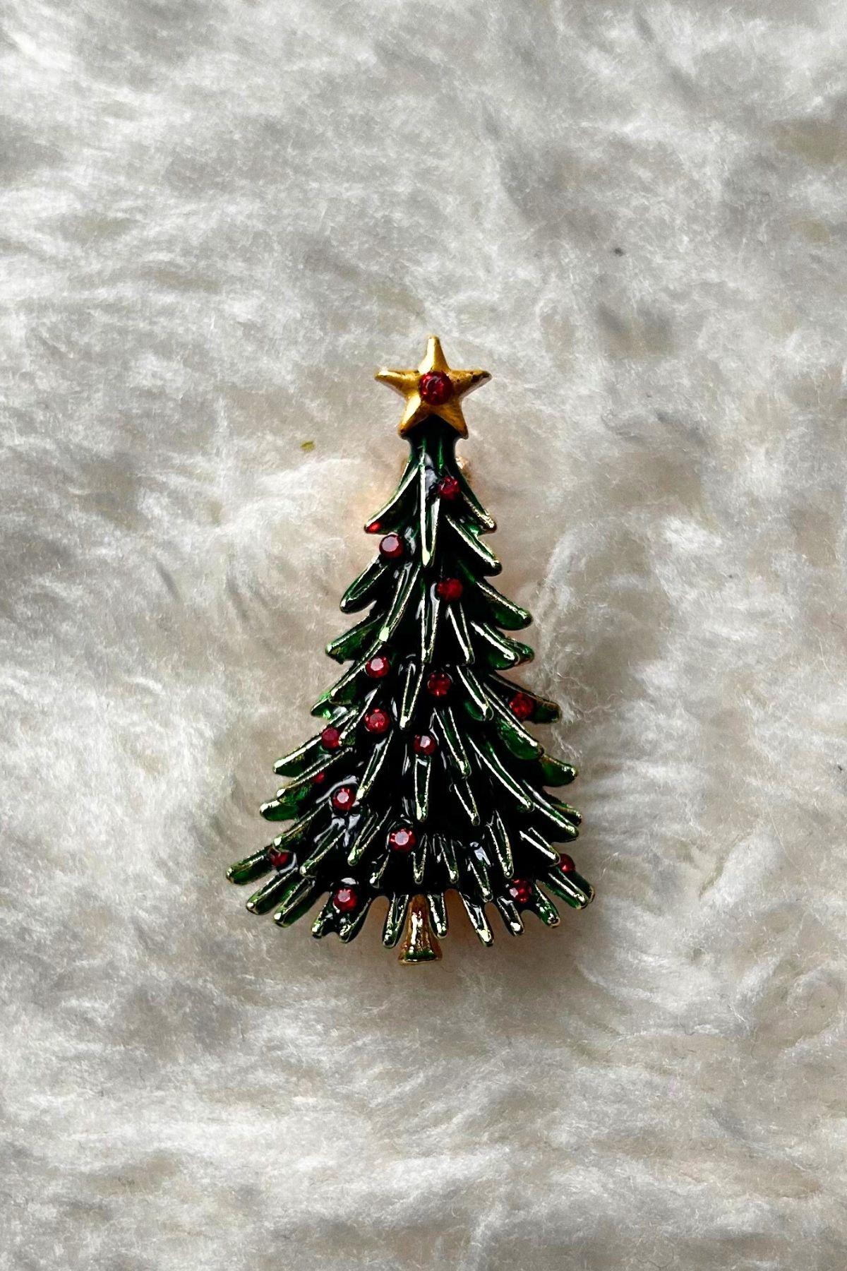 Yılbaşı Ağacı Figürlü Broş