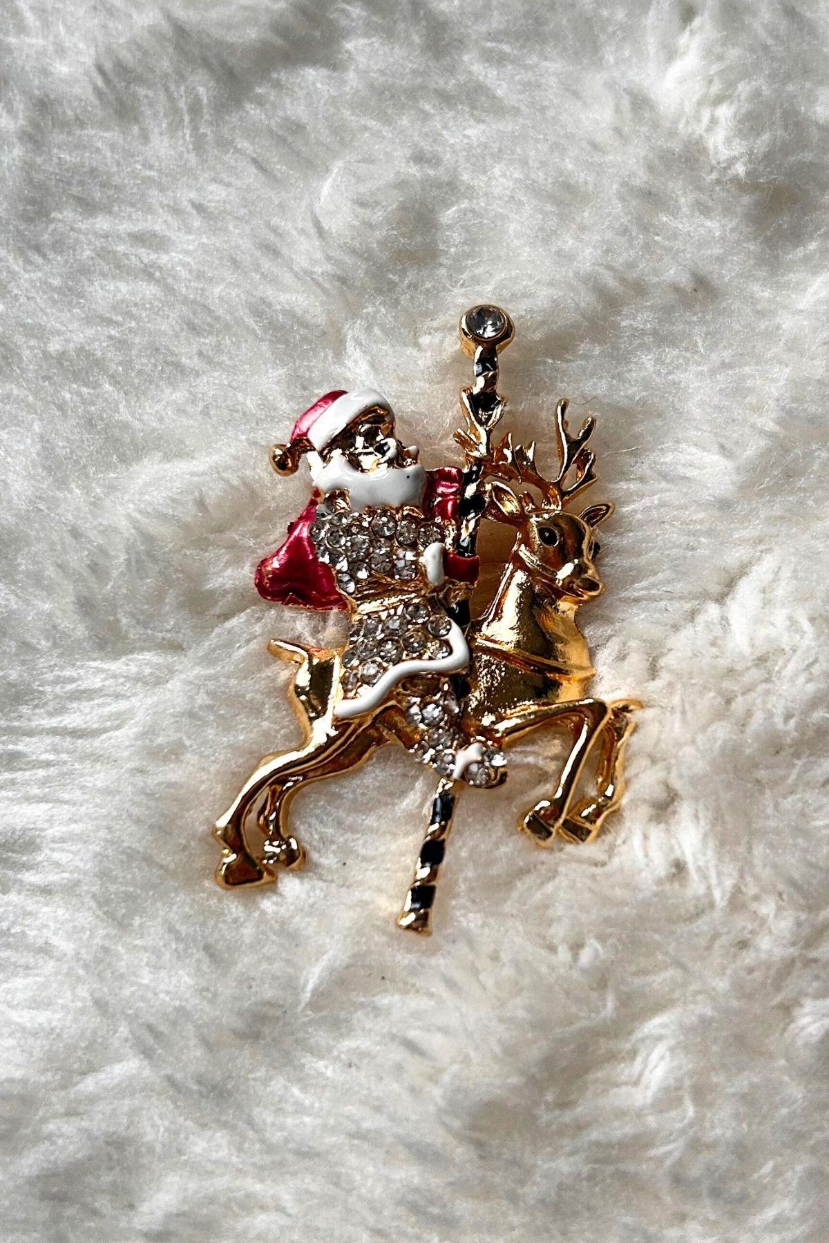 Yılbaşı Noel Baba Figürlü Broş