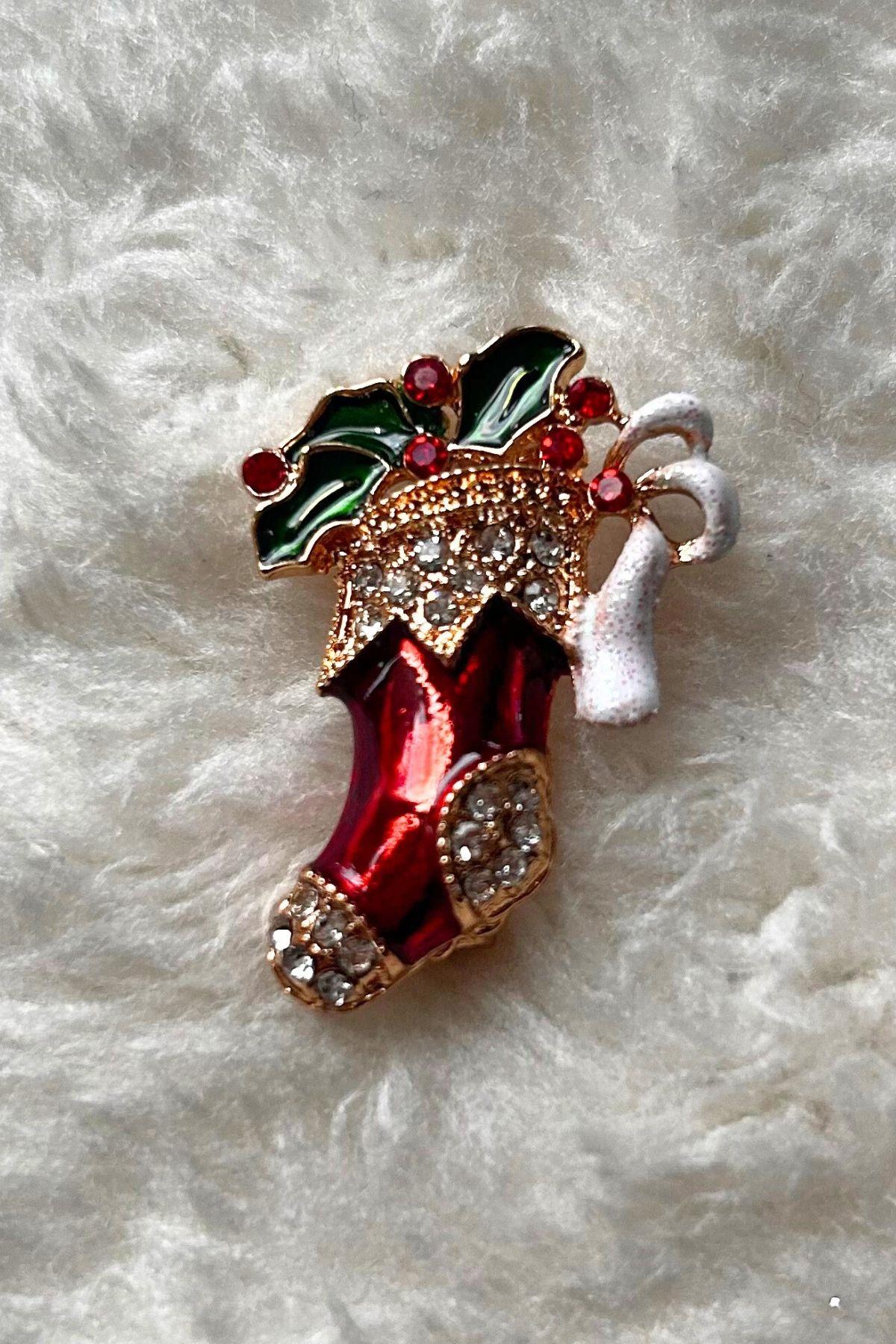 Yılbaşı Temalı Çorap Broş