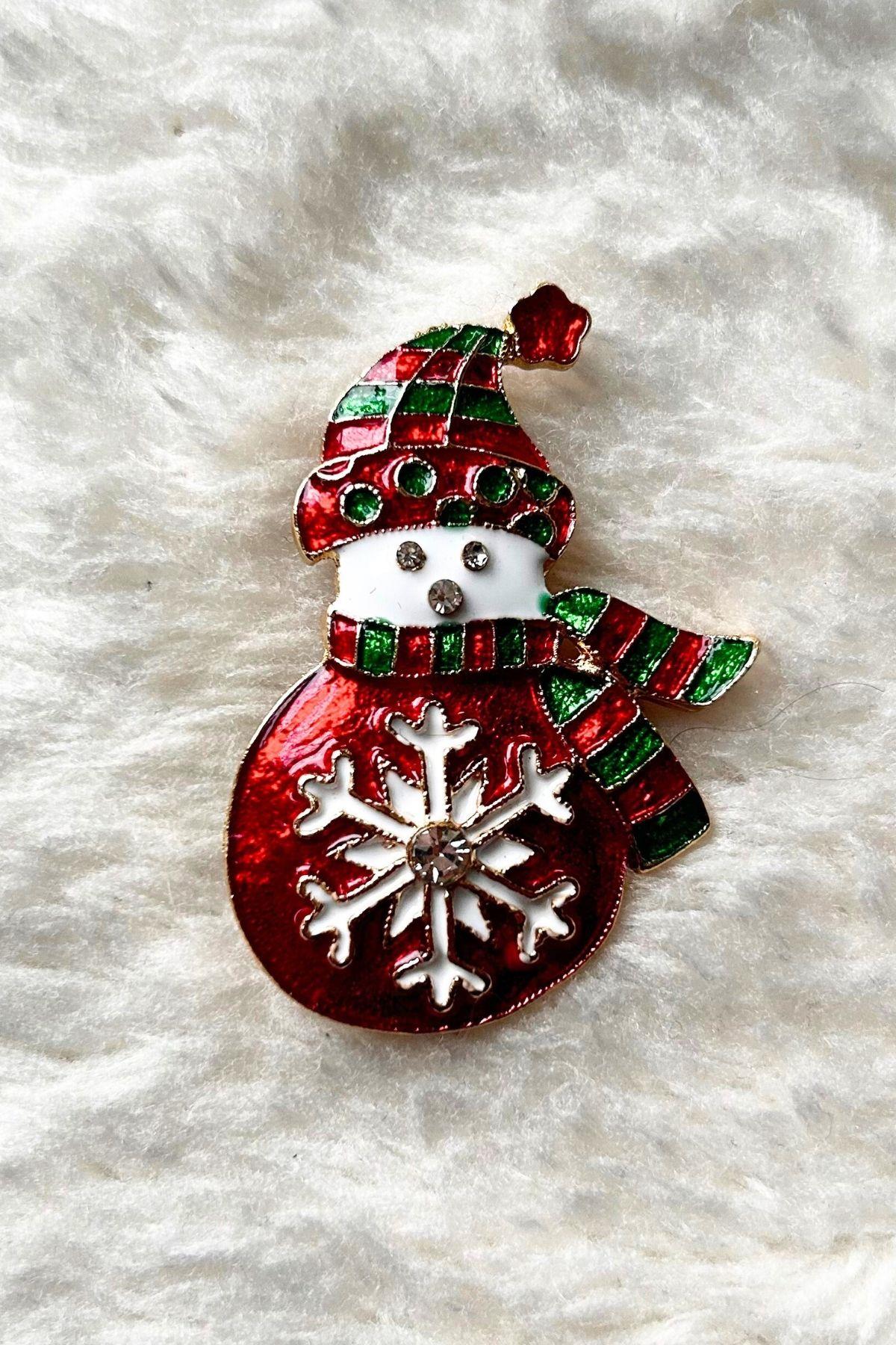 Yılbaşı Temalı Kardan Adam Broş