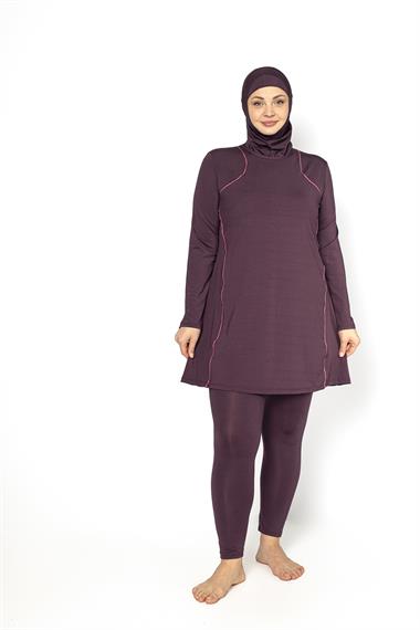 Biyeli Tam Kapalı Büyük Beden Tesettür Mayo 5406