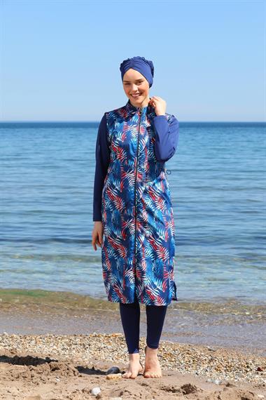 Dijital Baskılı Uzun Jile Model Kapalı Tesettür Mayo 3482