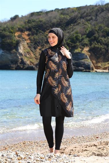Garnili Jile Model Taytlı Tam Kapalı Tesettür Mayo 3442