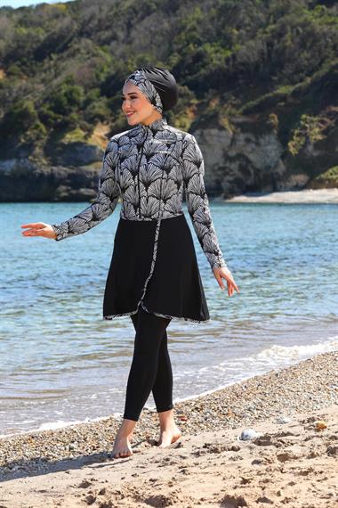 Pareo Model Tasarım Taytlı Kapalı Tesettür Mayo 33504