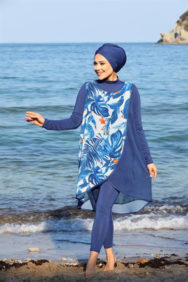 Tunik Pareolu Düz Model Taytlı Kapalı Tesettür Mayo 3390