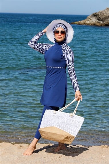 Zebra Desenli Taytlı Kapalı Tesettür Mayo 2210