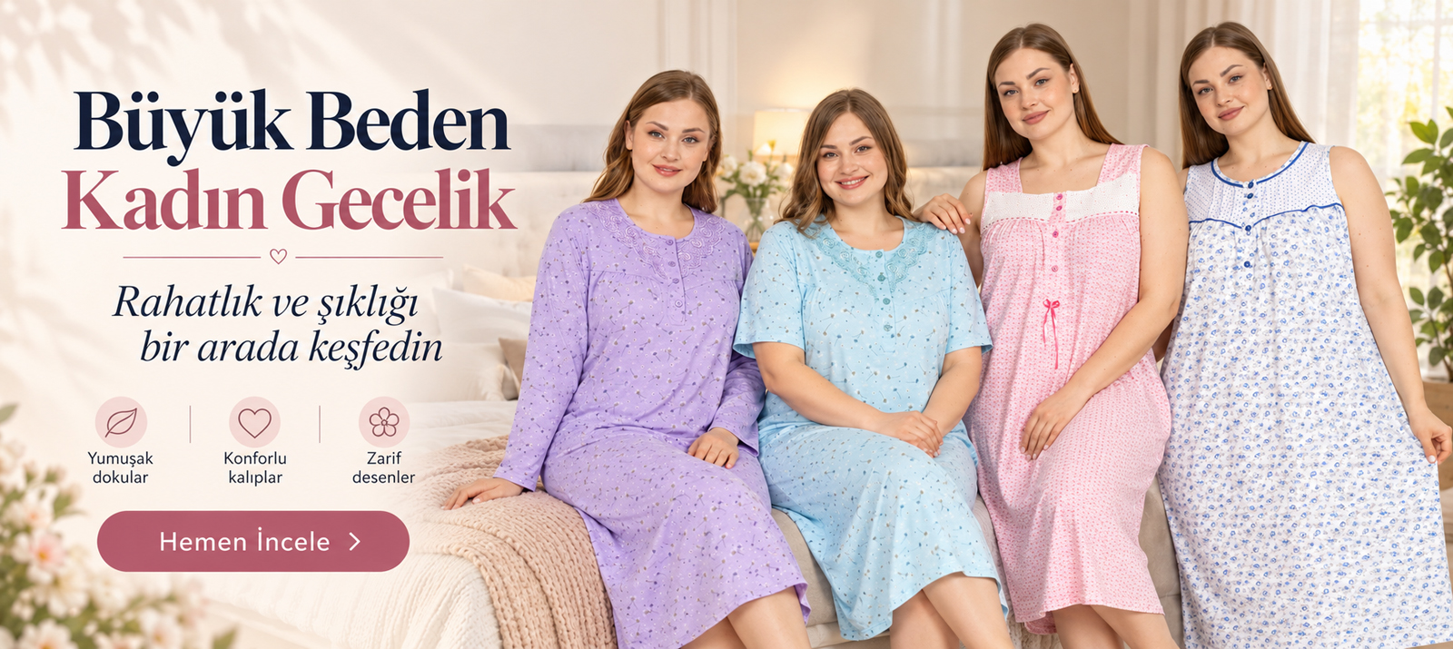 Büyük Beden Kadın Gecelik