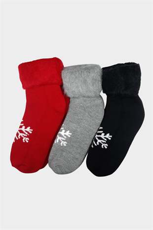 Kar Desen İçi Şardonlu Termal Soket Çorap - 3 Adet