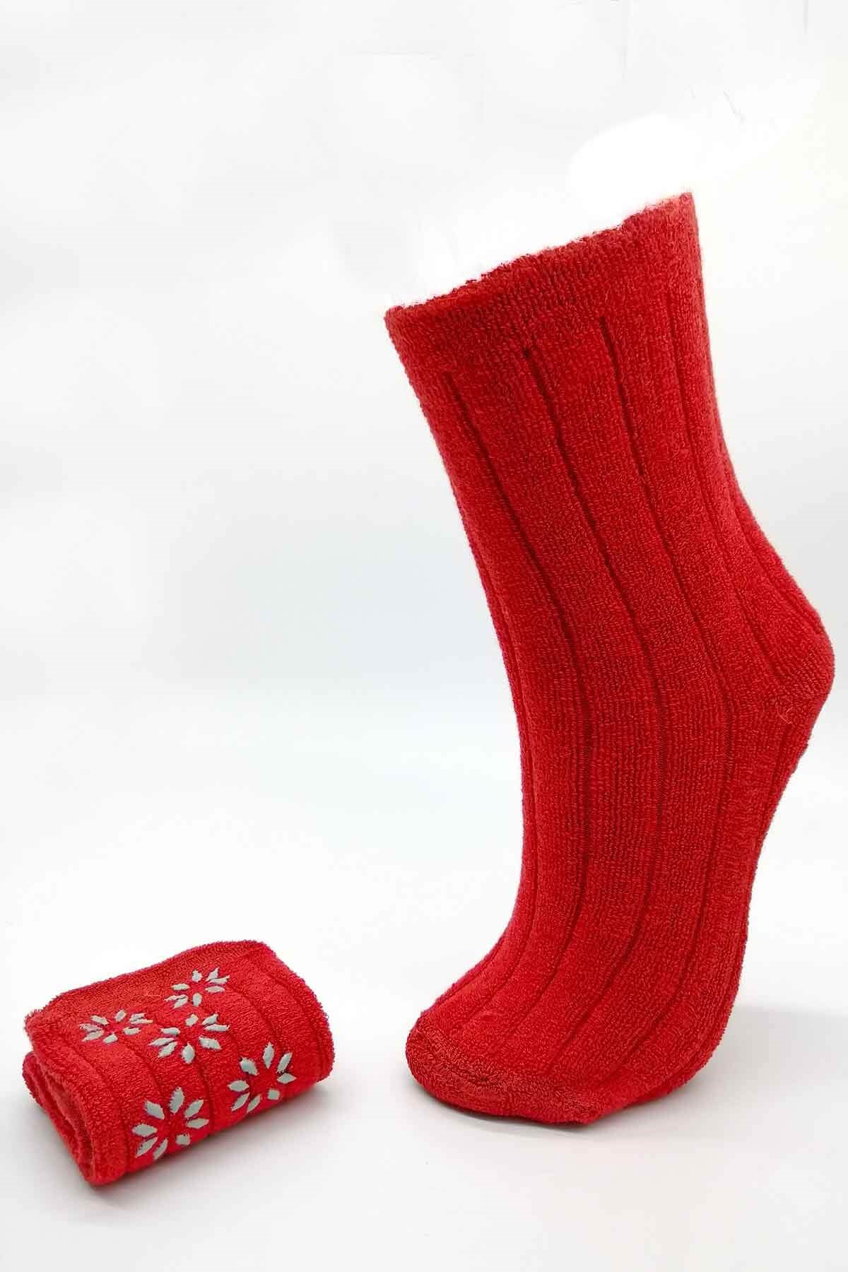 Bonas Kaymaz Taban Kışlık Bayan Havlu Soket Çorap
