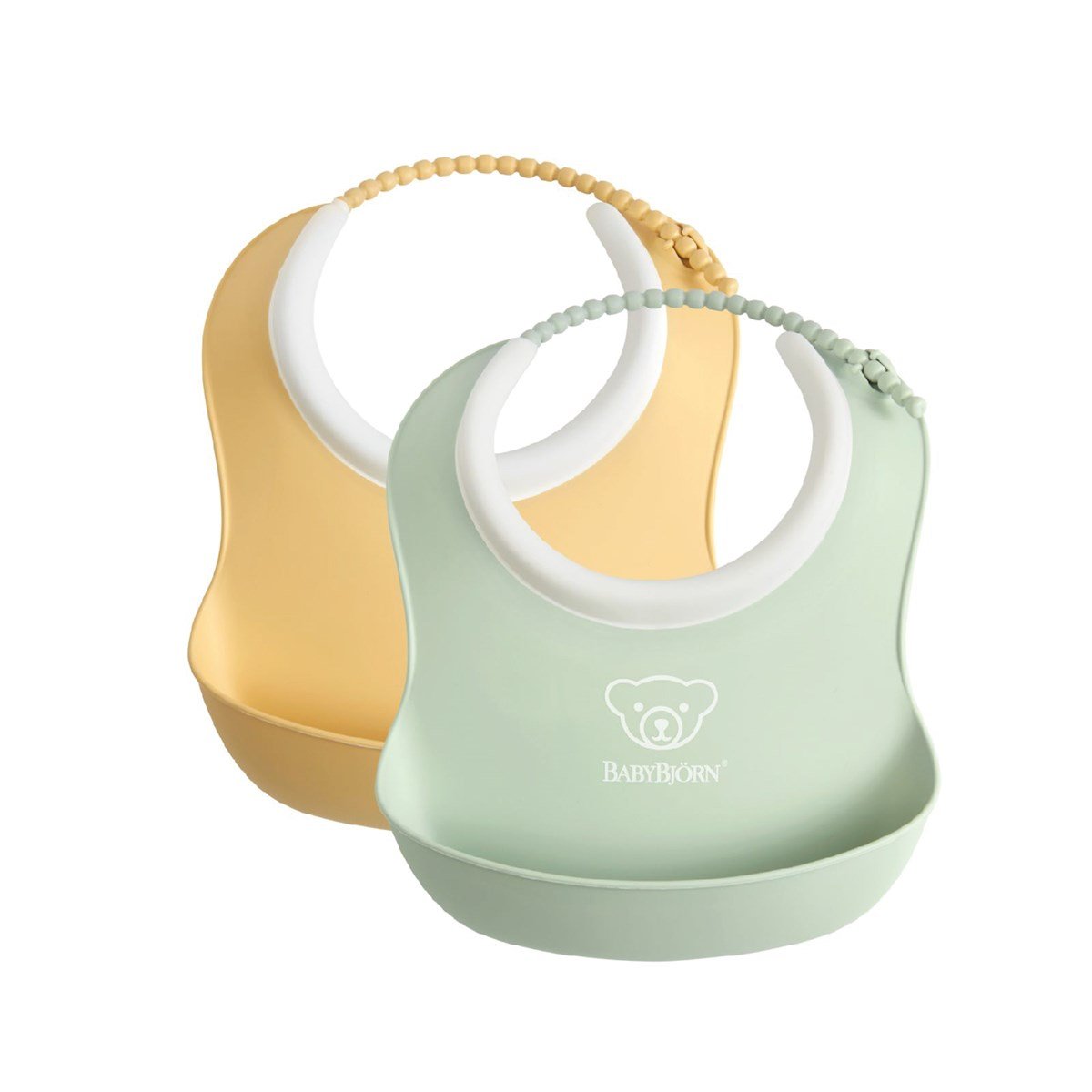 BabyBjörn 2´li Mini Yumuşak Plastik Mama Önlüğü Powder Yellow / Green