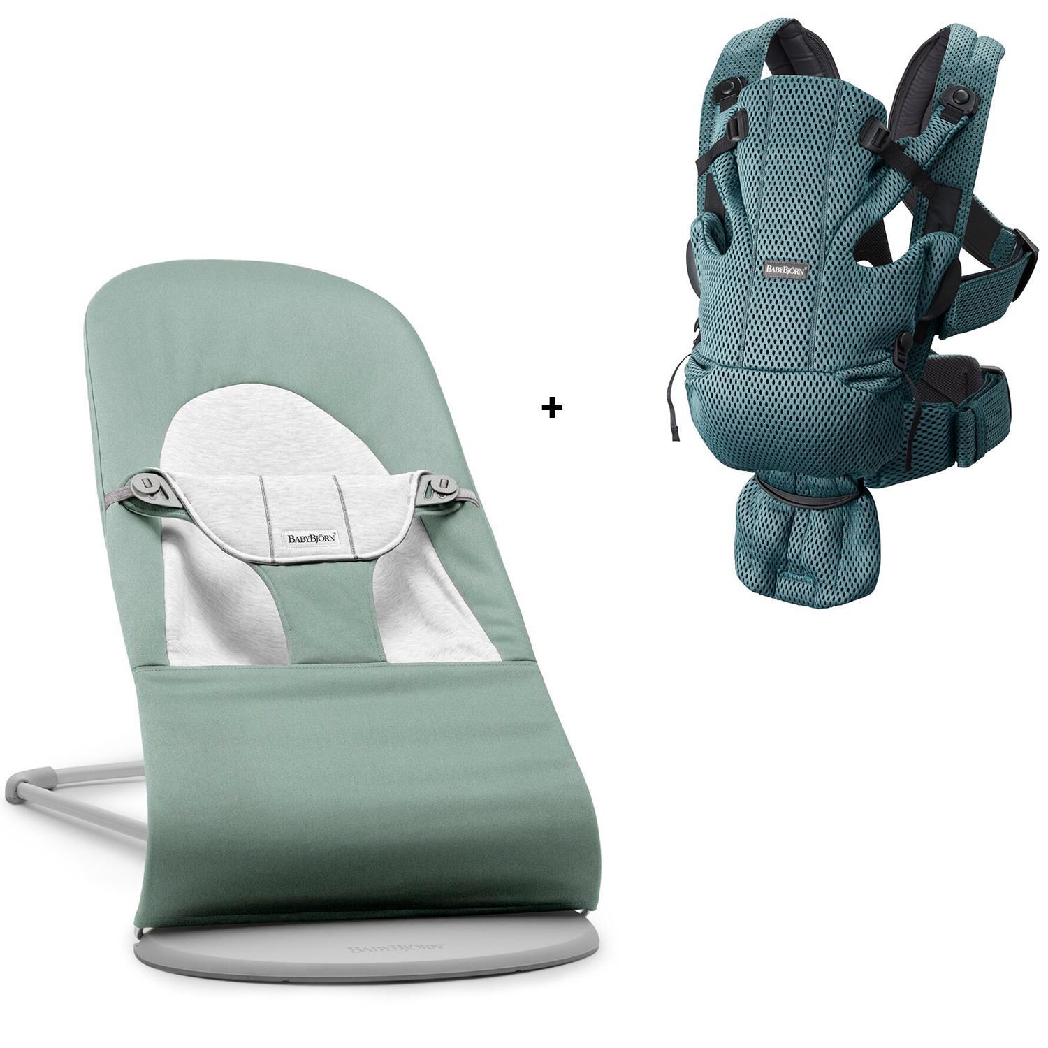 BabyBjörn 2'li Set Balance Soft Ana Kucağı & Kanguru Move Mesh Sage Green