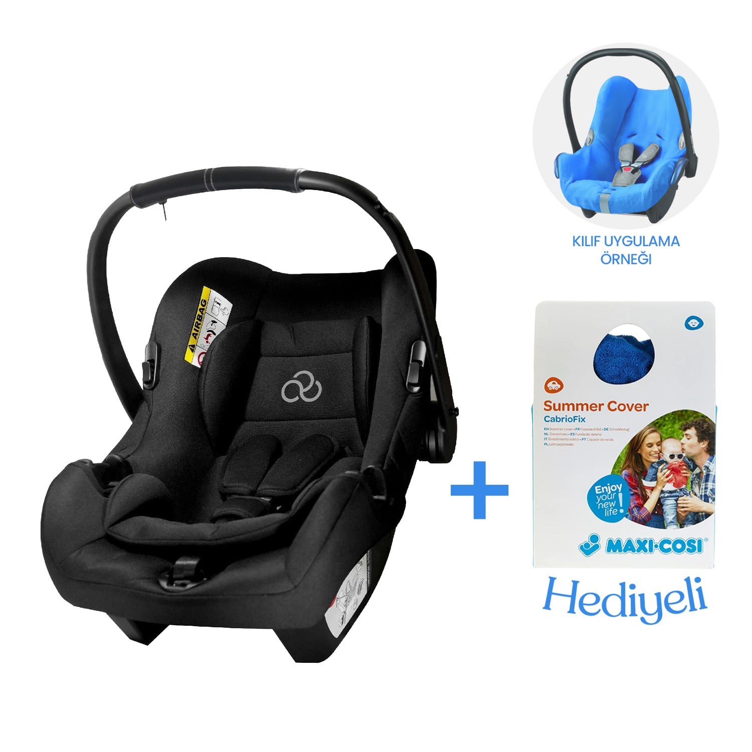 Connect TRN Bebek Oto Koltuğu Black Grup 0+ | Maxi-CabrioFix Yazlık Havlu Kılıf Hediye