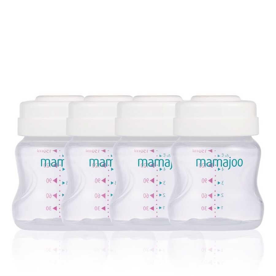 Mamajoo Anne Sütü ve Mama Saklama Kabı Seti 150 ml | Göğüs Pompası Uyumlu, 4lü Set