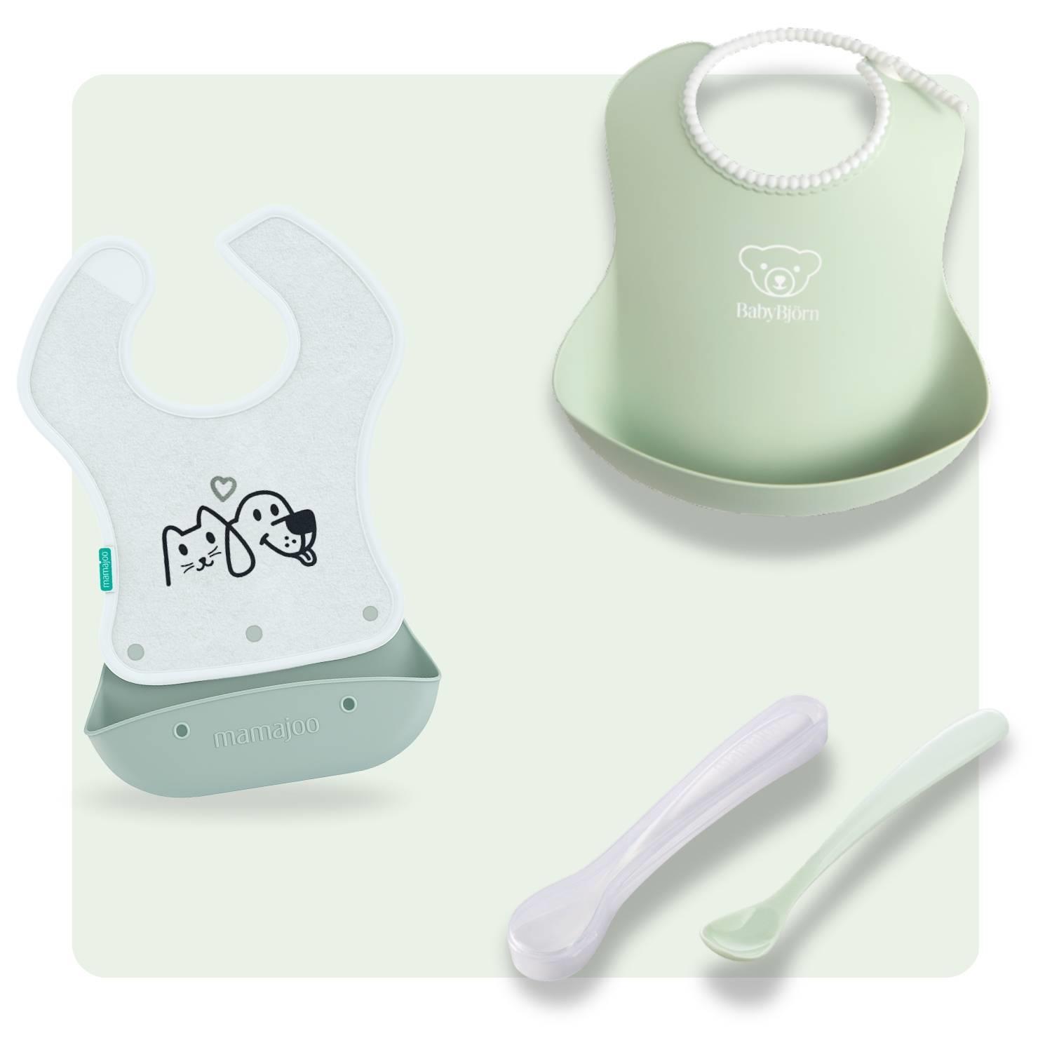 Mamajoo & BabyBjörn 3'lü Beslenme Seti - Powder Green