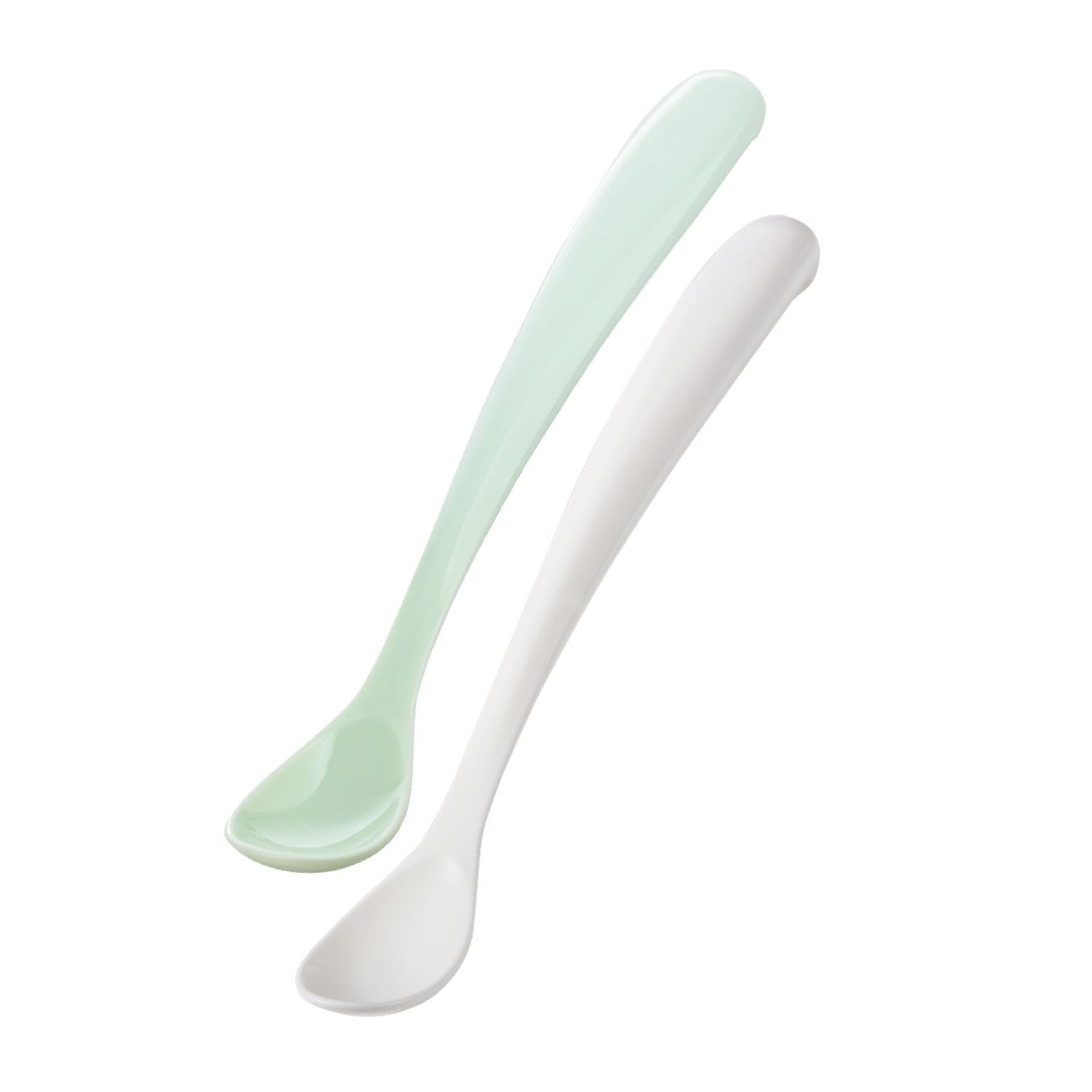 Mamajoo Beslenme Kaşığı, Powder Green, İkili | Ergonomik Tasarım, Hijyenik Saklama Kutulu