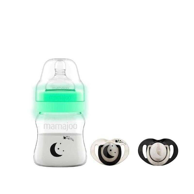 Mamajoo Gece & Gündüz Biberonu 160ml & Saklama Kutulu İkili Emzik / Pearl