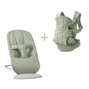 BabyBjörn 2’li Set Begin Ana Kucağı & Kanguru Hold Woven Light Green